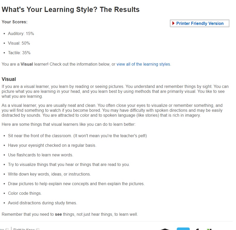 Learning Style Results